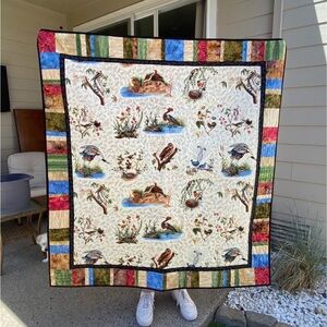 Colorful Nature-Themed Quilt